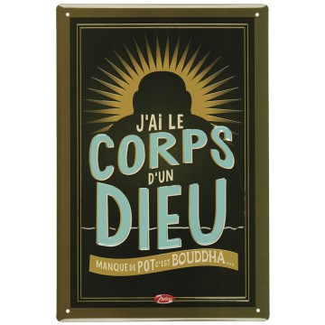 Plaque métal CORPS D'UN DIEU Natives déco rétro vintage