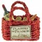 Magnet PANIER cabas rouge Garni Vin, camembert, baguette PLAISIRS DE FRANCE