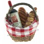 Magnet PANIER tissus vichy PIQUE-NIQUE garni, Vin, Pain, Saucisson PLAISIRS DE FRANCE