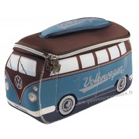 Trousse de toilette vw combi Volkswagen bleu et marron Brisa rétro vintage collection