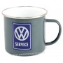Mug métal émaillé combi Volkswagen GRIS SERVICE LOGO Brisa rétro vintage collection