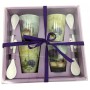 Coffret 4 Tasses à café et cuillères PROVENCE LAVANDE ROMARIN SAVON DE MARSEILLE