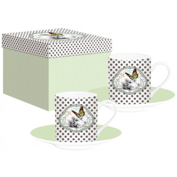 Coffret de 2 tasses à café CHATON collection Eccentric