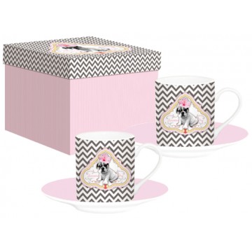 Coffret de 2 tasses à café CHIOT collection Eccentric