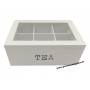 Boîte à thé en bois TEA couvercle vitré
