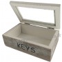 Boîte à clés en bois KEYS couvercle vitré