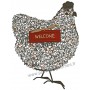 POULE en métal et grillage " WELCOME "