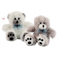 Peluche Petit Ours blanc Ruban bleu