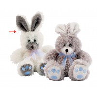 Peluche Petit Lapin blanc Ruban bleu