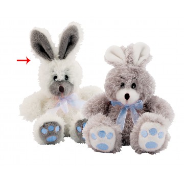 Peluche Petit Lapin blanc Ruban bleu