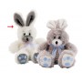 Peluche Petit Lapin blanc Ruban bleu