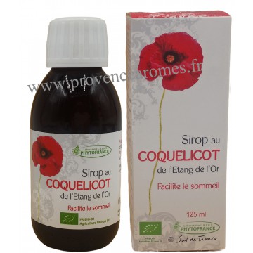 Sirop BIO au Coquelicot de l’Etang de l’Or Apaise Facilite le sommeil PHYTOFRANCE