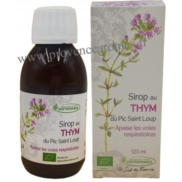 Sirop BIO au Thym du Pic Saint Loup Apaise les voies respiratoires PHYTOFRANCE