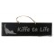 Plaque en bois " Kiffe ta life " déco Chat fond Noir