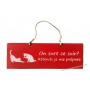 Plaque en bois "On sort ce soir ? Attends je me prépare" déco Chat sur fond Rouge