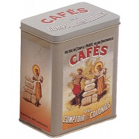 Boîte haute CAFÉS COMPTOIR DES COLONIES déco publicité rétro vintage