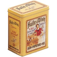 Boîte haute HUILE D'OLIVE supérieur déco publicité rétro vintage