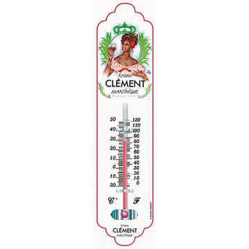 Thermomètre métal RHUM CLÉMENT déco publicité rétro vintage