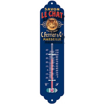 Thermomètre métal SAVON LE CHAT déco publicité rétro vintage