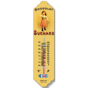Thermomètre métal CHOCOLAT SUCHARD Petite Fille déco publicité rétro vintage