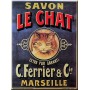 Plaque métal SAVON LE CHAT 40 x 30 cm déco rétro vintage