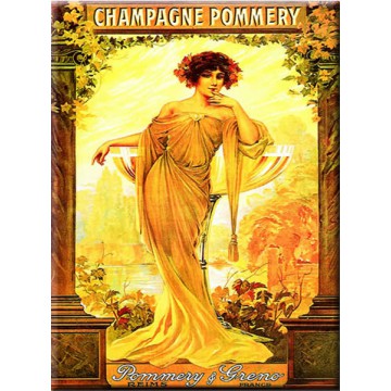 Plaque métal Champagne POMMERY 40 x 30 cm déco rétro vintage