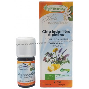 CISTE LADANIFÈRE À PINÈDE Huile Essentielle BIO Phytofrance 2 ml