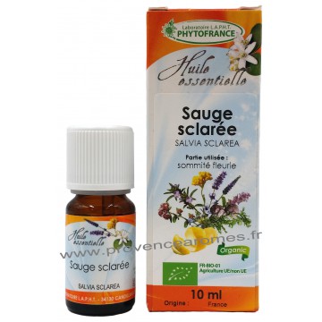 SAUGE SCLARÉE Huile Essentielle BIO Phytofrance 10 ml