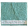 Serviette d'invité brodée SAVON DE MARSEILLE couleur Lagon