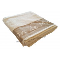Drap de Bain brodé SAVON DE MARSEILLE couleur Écru