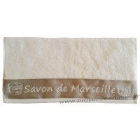 Serviette de toilette brodée SAVON DE MARSEILLE couleur Écru