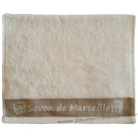 Serviette d'invité brodée SAVON DE MARSEILLE couleur Écru