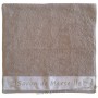 Serviette de toilette brodée SAVON DE MARSEILLE couleur Taupe