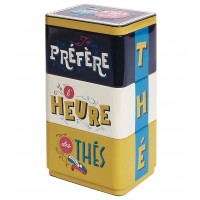 Boîtes à Thé empilables LES P'TITS MOTS D'HUMOUR Natives déco rétro vintage