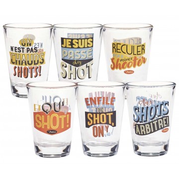 Coffret de 6 verres shot SUPPORTERS Natives déco rétro vintage