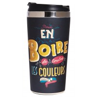 Mug isotherme bambou LES P'TITS MOTS D'HUMOUR Natives déco rétro vintage