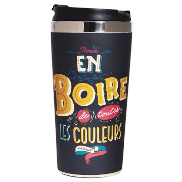 Mug isotherme bambou LES P'TITS MOTS D'HUMOUR Natives déco rétro vintage