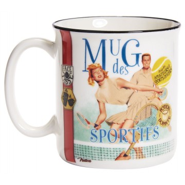 Mug façon émail des SPORTIFS Natives déco rétro vintage