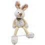 Peluche Grand Lapin blanc pattes rayées jaune