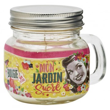 Bougie Mason Jar MON JARDIN SUCRÉ Natives déco rétro vintage