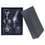 Coffret accessoires vin - tire-bouchon à leviers bras, coupe capsule, bec verseur,