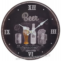 Horloge BEER WELCOME déco rétro vintage