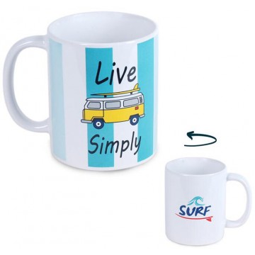 Mug VAN jaune Live Simply déco rétro vintage