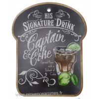 Dessous de Plat Céramique Cocktail CAPTAIN COKE déco rétro vintage