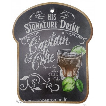 Dessous de Plat Céramique Cocktail CAPTAIN COKE déco rétro vintage