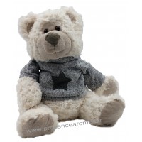 Peluche Ours avec pull gris étoile