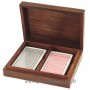 Boîte en bois jeux de cartes décor laiton Pique carreau cœur trèfle
