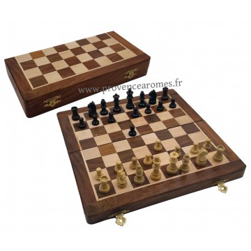 Coffret Jeu d'échec en Bois 25,8 cm