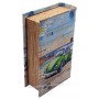 Livre boîte en bois déco Coccinelle BEACH rétro vintage 14 cm
