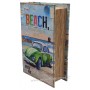 Livre boîte en bois déco Coccinelle BEACH rétro vintage 14 cm